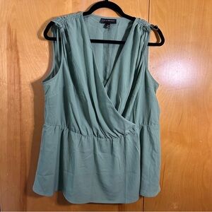 Lane Bryant green sleeveless peplum top